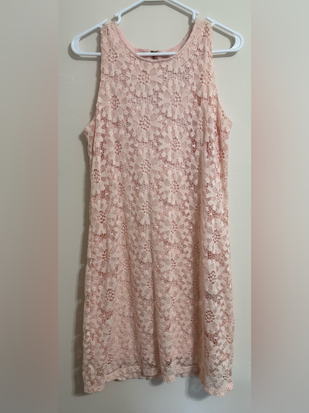 Ronni Nicole Blush Pink Lace Sheath Dress | Women’s Size Small | Sleeveless
